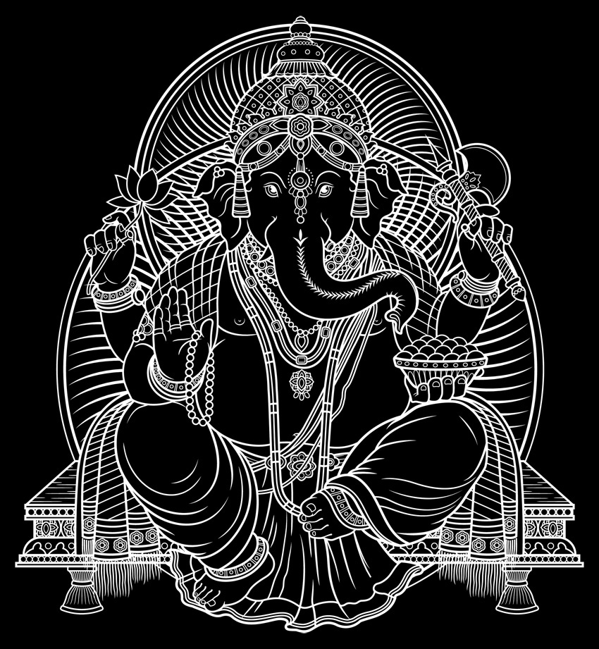 Hindu Ganesh .003 vector image for your DIY-project by WonderVector